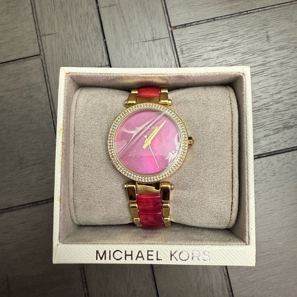 Michael Kors Gold Watch with Pink Dial - Picture 1 of 4
